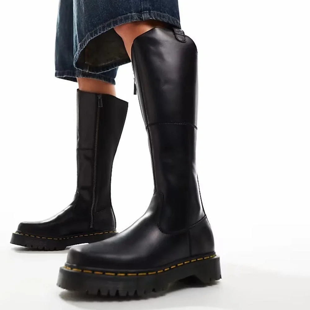 Womens Size 7 Dr. Martens Knee High Riding Boots Amaayah Hi Orlean Leather Black